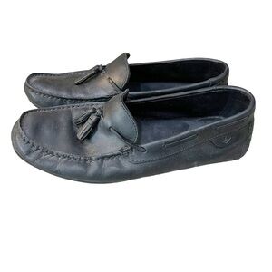 Sperry‎ Topsider Black Genuine Leather Slip-On Loafers with Tassel 11.5